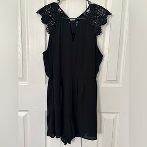 Express Black Lace V-Neck Romper